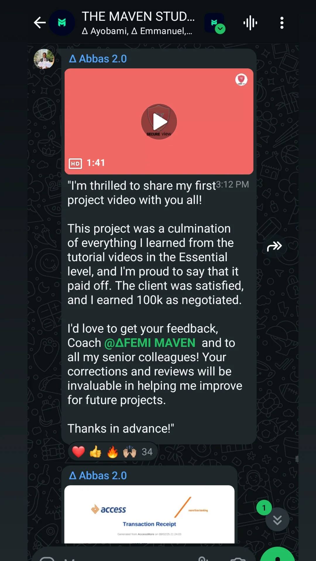 Abbas Ahmed hired screenshot