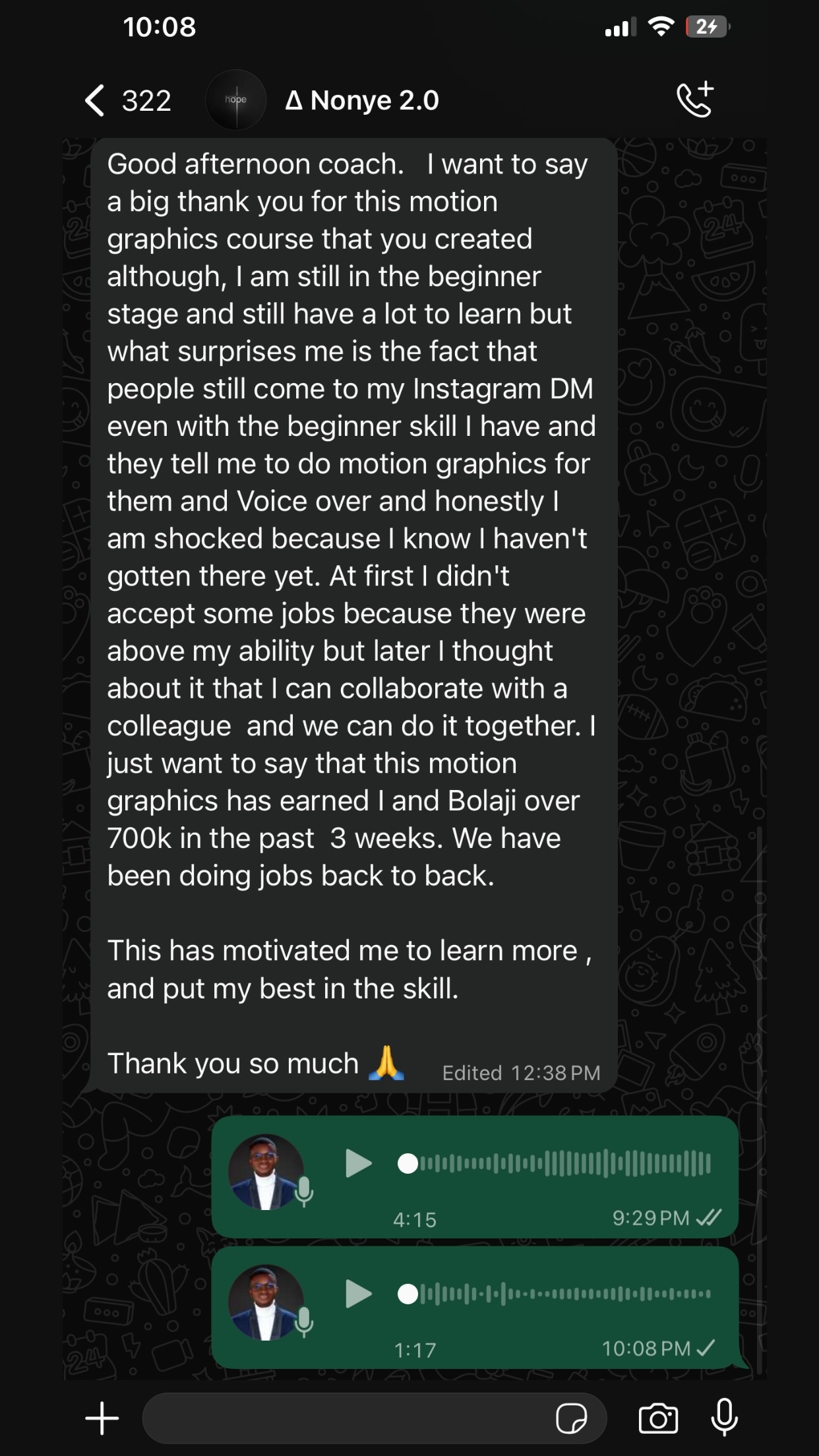 Nonye result screenshot