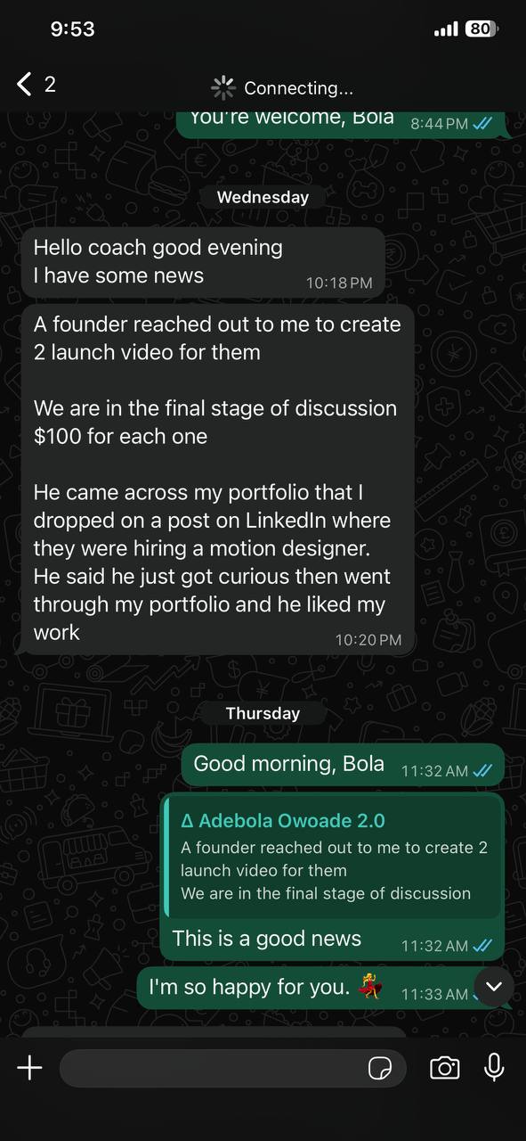Adebola Owoade result screenshot