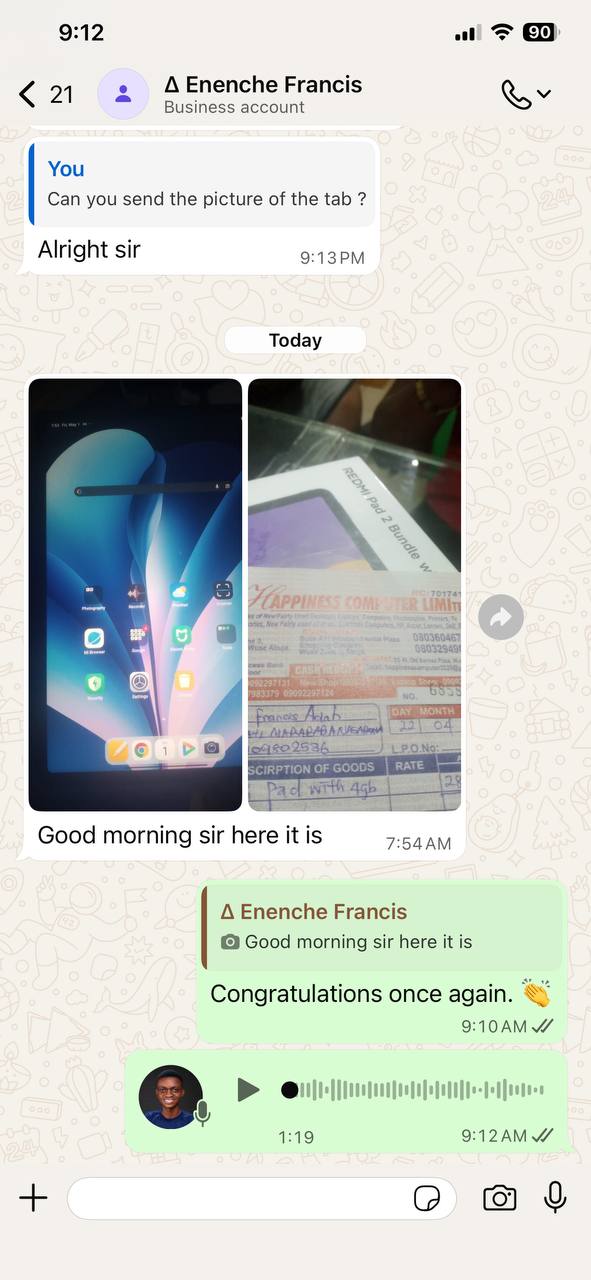 Enenche Francis tablet screenshot