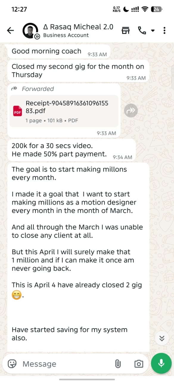 Rasaq Micheal new gig screenshot